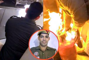 कॉन्स्टेबल की बहादुरी और टला बड़ा हादसा... रिहायशी इमारत से निकाला जलता हुआ सिलेंडर