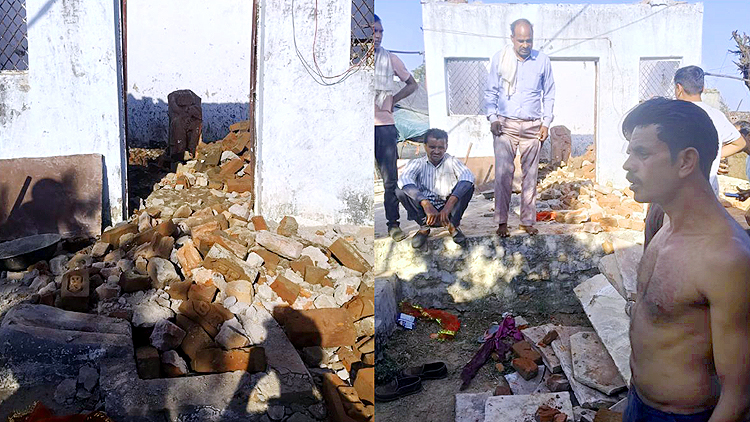 मुरैना जिले के मंदिर में हादसा : पूजा के समय मंदिर की छत गिरने से तीन बच्चियों की मौत, चार बच्चे घायल