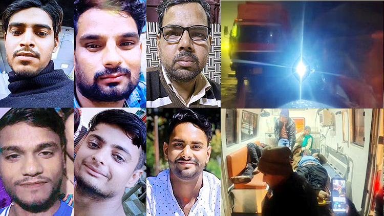 मथुरा में यमुना एक्सप्रेस-वे पर 6 की मौत, कंटेनर ने रौंदा : बस से उतरकर सड़क किनारे खड़े थे