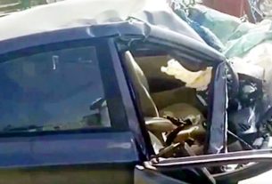 मध्‍यप्रदेश में भीषण सड़क हादसे से मचा हाहाकार : तेज रफ्तार कार ट्रेलर में जा घुसी, 5 श्रद्धालुओं की दर्दनाक मौत